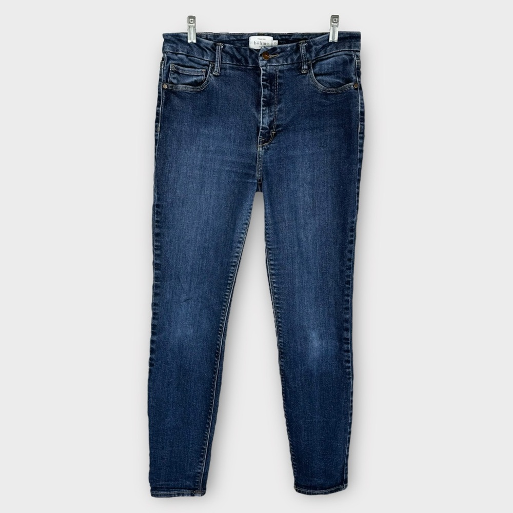 Bohme high rise skinny jeans 30 high waist dressy stretch denim dark wash modern